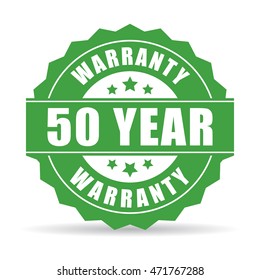 50 Year Warranty Icon Vector Illustration Isolated On White Background