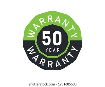 50 Year Warranty Logo Isolated On White Background. 50 Years Warranty Image