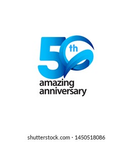 50 Years Amazing Anniversary Celebration Vector Template Design Illustration