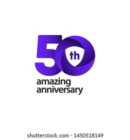 50 Years Amazing Anniversary Celebration Vector Template Design Illustration