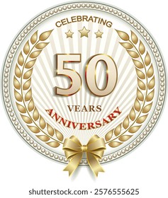 50 years anniversary, background, icon, birthday card. Vector illustration 