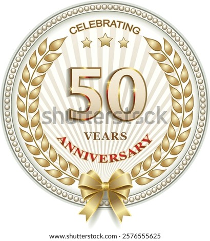 50 years anniversary, background, icon, birthday card. Vector illustration 