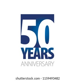 50 Years Anniversary Blue White Logo Stock Vector (Royalty Free ...