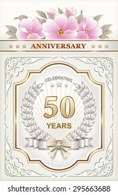 50 years Anniversary card with flowers
