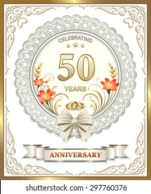 50 years Anniversary card with flowers