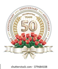 50 years Anniversary card with roses
