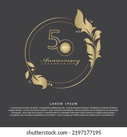 50 years anniversary celebration 3d vector template design illustration