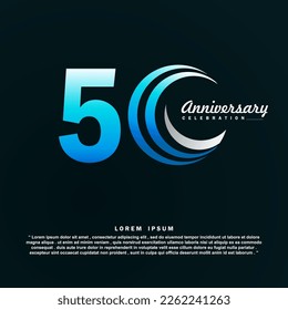 50 Years anniversary celebration 3d vector template design illustration