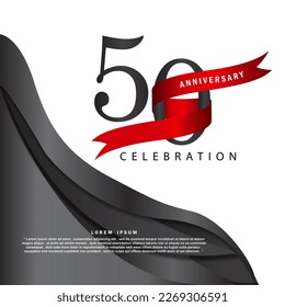 50 Years anniversary celebration 3d vector template design illustration
