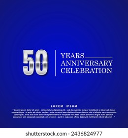 50 Years anniversary celebration 3d vector template design illustration