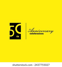 50 years anniversary celebration 3d vector template design illustration