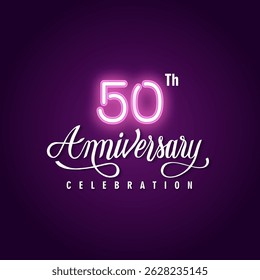 50 years anniversary celebration 3d vector template design illustration