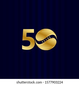 50 Years Anniversary Celebration Candy Gold Vector Template Design Illustration
