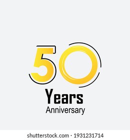 50 Years Anniversary Celebration Color Vector Template Design Illustration