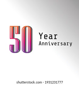 50 Years Anniversary Celebration Color Vector Template Design Illustration