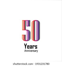 50 Years Anniversary Celebration Color Vector Template Design Illustration