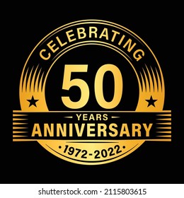 50 years anniversary celebration design template. 50th logo vector illustrations.
