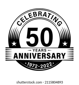 50 years anniversary celebration design template. 50th logo vector illustrations.
