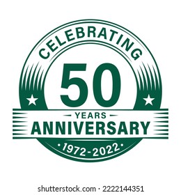 50 years anniversary celebration design template. 50th logo vector illustrations.