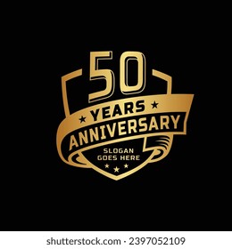 50 years anniversary celebration design template. 50th anniversary logo. Vector and illustration.