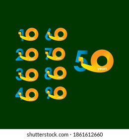 50 Years Anniversary Celebration Gold Vector Template Design Illustration