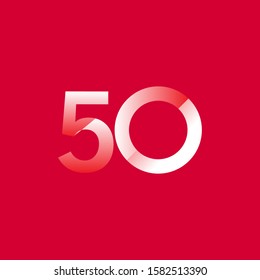 50 Years Anniversary Celebration Gradient Vector Template Design Illustration
