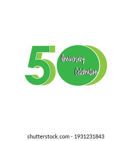 50 Years Anniversary Celebration Green Color Vector Template Design Illustration