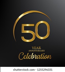 50 Years Anniversary Logotype Gold Silver Stock Vector (Royalty Free ...