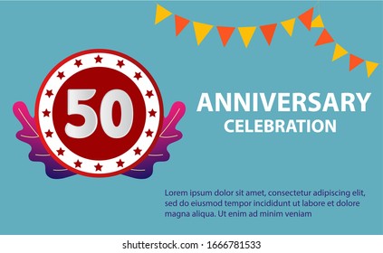 50 years anniversary celebration logo vector template design illustration