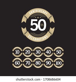 50 Years Anniversary Celebration Logo Vector Template Design Illustration