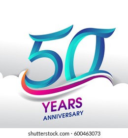 50 Years Anniversary celebration logo, birthday vector design