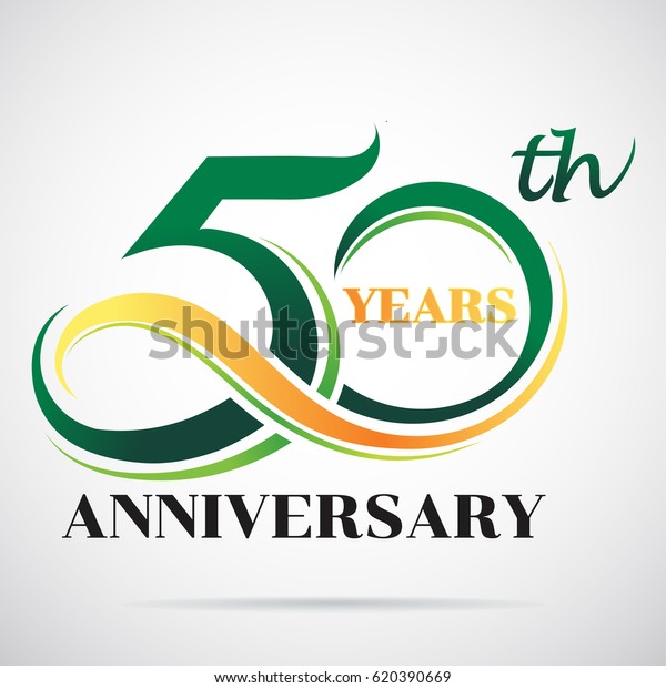 50 Years Anniversary Celebration Logo Design Stock Vector Royalty Free