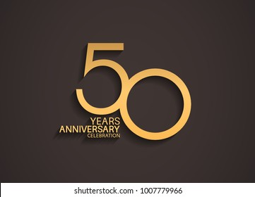 50 years anniversary celebration logotype with elegant gold color for celebration