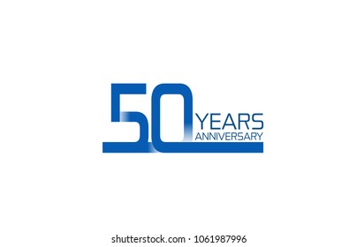 50 years anniversary celebration logotype. anniversary logo with blue line color isolated on white background, vector design for celebration, invitation card, and greeting card