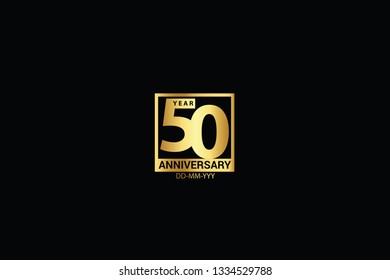 50 years anniversary celebration logotype. anniversary logo with golden and Spark light white color isolated on black background, vector design for celebration, invitation and greeting card-Vector