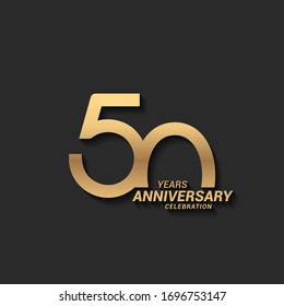 50 years anniversary celebration logotype with elegant modern number gold color for celebration