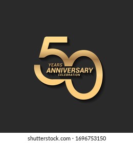 50 years anniversary celebration logotype with elegant modern number gold color for celebration