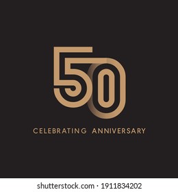 50 years anniversary celebration logotype with modern number gold color for celebration