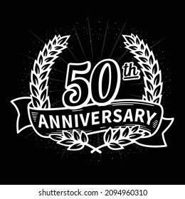 50 years anniversary celebration logotype. 50th anniversary logo. Vector and illustration.
