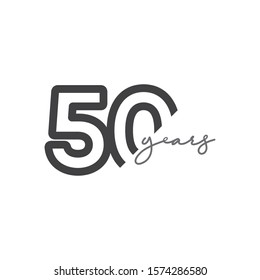 50 Years Anniversary Celebration Number Vector Template Design Illustration Logo Icon