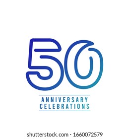50 Years Anniversary Celebration Number Text Vector Template Design Illustration