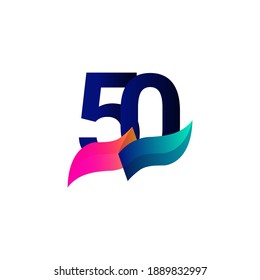 50 Years Anniversary Celebration Number Vector Template Design Illustration