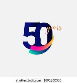 50 Years Anniversary Celebration Number Vector Template Design Illustration