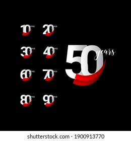 50 Years Anniversary Celebration Number Vector Template Design Illustration