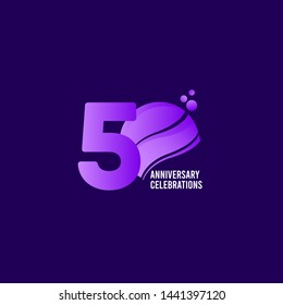 50 Years Anniversary Celebration, Purple Vector Template Design Illustration
