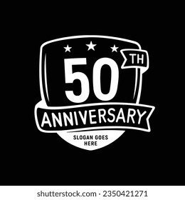 50 years anniversary celebration shield design template. 50th anniversary logo. Vector and illustration.