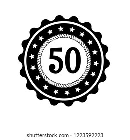 50 years anniversary celebration simple emblem, label, badge, logo,seal. vintage logo, 50 year sign, jubilee, greeting card