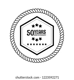 50 years anniversary celebration simple emblem, label, badge, logo,seal. vintage logo, 50 year sign, jubilee, greeting card