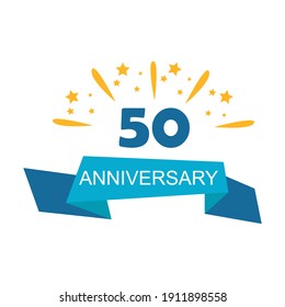 50 years anniversary celebration template vector design illustration