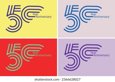 50 Years Anniversary Celebration Template Design Vector illustration.